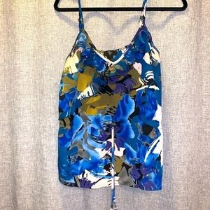 Women's Aqua Bloomingdale's Blue Floral size Medium Cami Tank